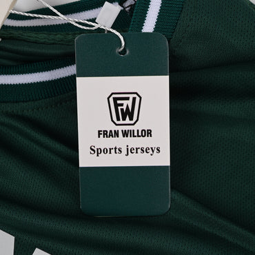 FRAN WILLOR Kids' Green Korean Style Sports Jerseys Set Children's Summer Casual Sports Jerseys with Breathable Fabric