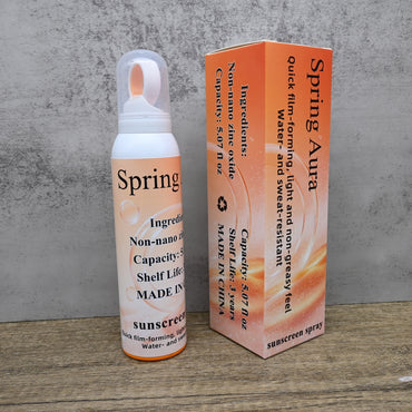 Spring Aura Sunscreen Spray SPF 50 Broad Spectrum UVA UVB Protection Lightweight Physical Sunscreen