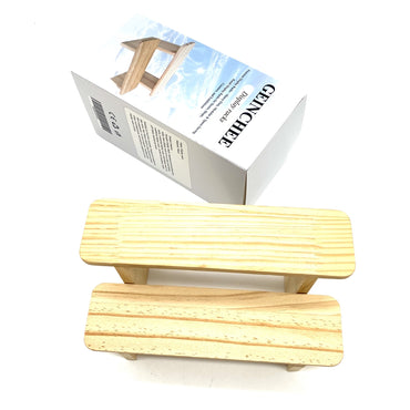 GEINCHEE Display racks Natural Wood Two Tier Versatile Tool Free Modular Snap Fit Countertop Display Racks