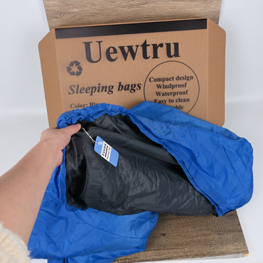 Uewtru Blue Portable Sleeping Bag Weather-Resistant Compact Camping Sleeping Bag for Outdoor Adventures