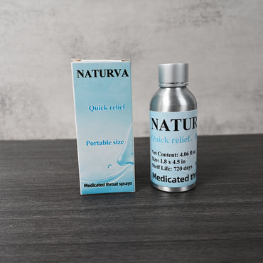 NATURVA Medicated Throat Spray – Fast-Acting Relief for Sore Throat, 4.06 fl oz