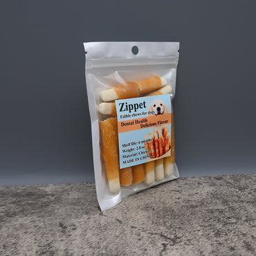 Zippet Edible Chews for Animals Pet Chicken Breast Dental Chew Sticks for Small to Medium Dogs
