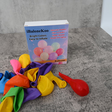 iBaloneKoo Balloons Round Rubber Balloons for Parties and Celebrations Durable Stretch Friendly for Birthday Wedding and Event Decor