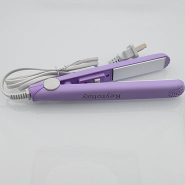 Reyroltay Purple Mini 2-in-1 Ionic Electric Hair Crimper - Suitable for All Hair Types - Wet and Dry Use 30s Fast Heat-Up