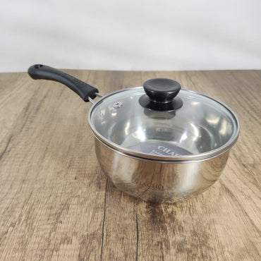 CHACHO High-Quality Stainless Steel Cooking Pot – Durable Construction & Modern Design, 6.2 Inches, Silver