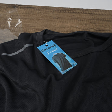 Forestep Summer Ice Silk Short Sleeve T Shirt Round Neck Lightweight Breathable Loose