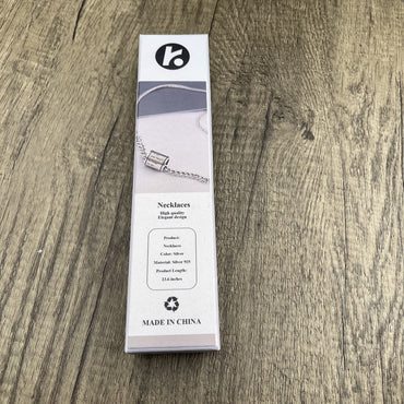 Elegant Silver 925 Necklace Pendant with Modern Design – 23.6 Inches for Daily Wear or Special Occasions