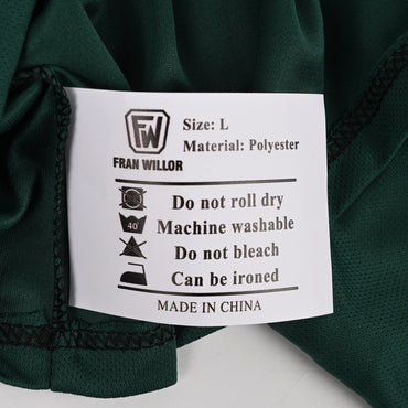 FRAN WILLOR Kids' Green Korean Style Sports Jerseys Set Children's Summer Casual Sports Jerseys with Breathable Fabric