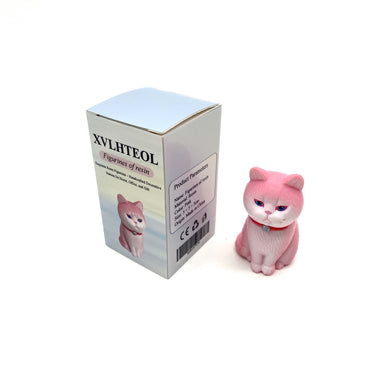 XVLHTEOL Figurines of resin Pink Cat Shaped Resin Figurines Small 5x5x3cm Desktop Decor Animal Statue Craft Gift