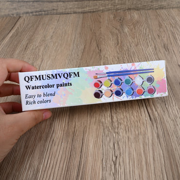 QFMUSMVQFM Professional Watercolor Paints Set 12 Color Artist Grade Watercolor Paints with High Pigment Concentration