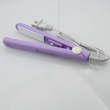 Reyroltay Purple Mini 2-in-1 Ionic Electric Hair Crimper - Suitable for All Hair Types - Wet and Dry Use 30s Fast Heat-Up