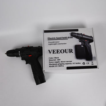 VEEOUR Black 198tV Handheld Electric Drill Dual-Speed Power Drill with Impact Function