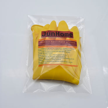 JunHome Rubber Household Gloves Cleaning Gloves in Yellow