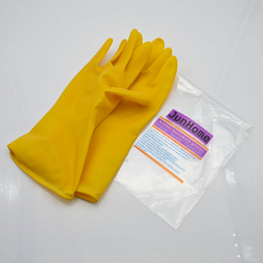 JunHome Rubber Household Gloves Cleaning Gloves in Yellow