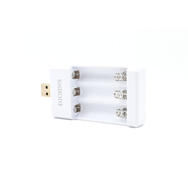 DJOHNS 3 Slots USB Fast Charging AAA Battery Charger