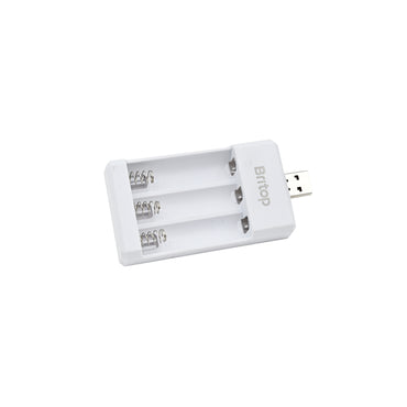 Britop 3 Slots USB Fast Charging AAA Battery Charger