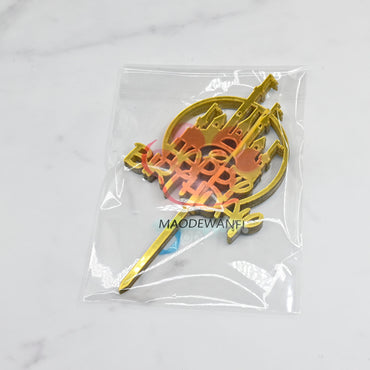 MAODEWANFI Plastic Cake Decorations in Gold Cake Topper
