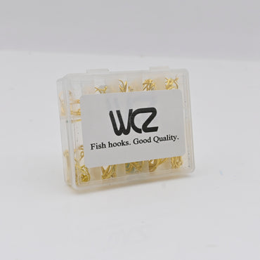 WCZ Fish Hooks Portable Plastic Box Gold