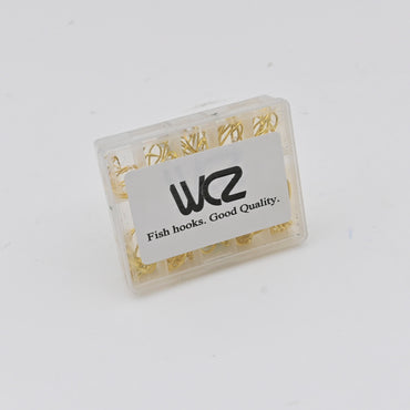 WCZ Fish Hooks Portable Plastic Box Gold