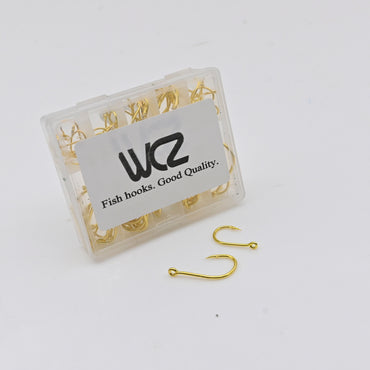 WCZ Fish Hooks Portable Plastic Box Gold