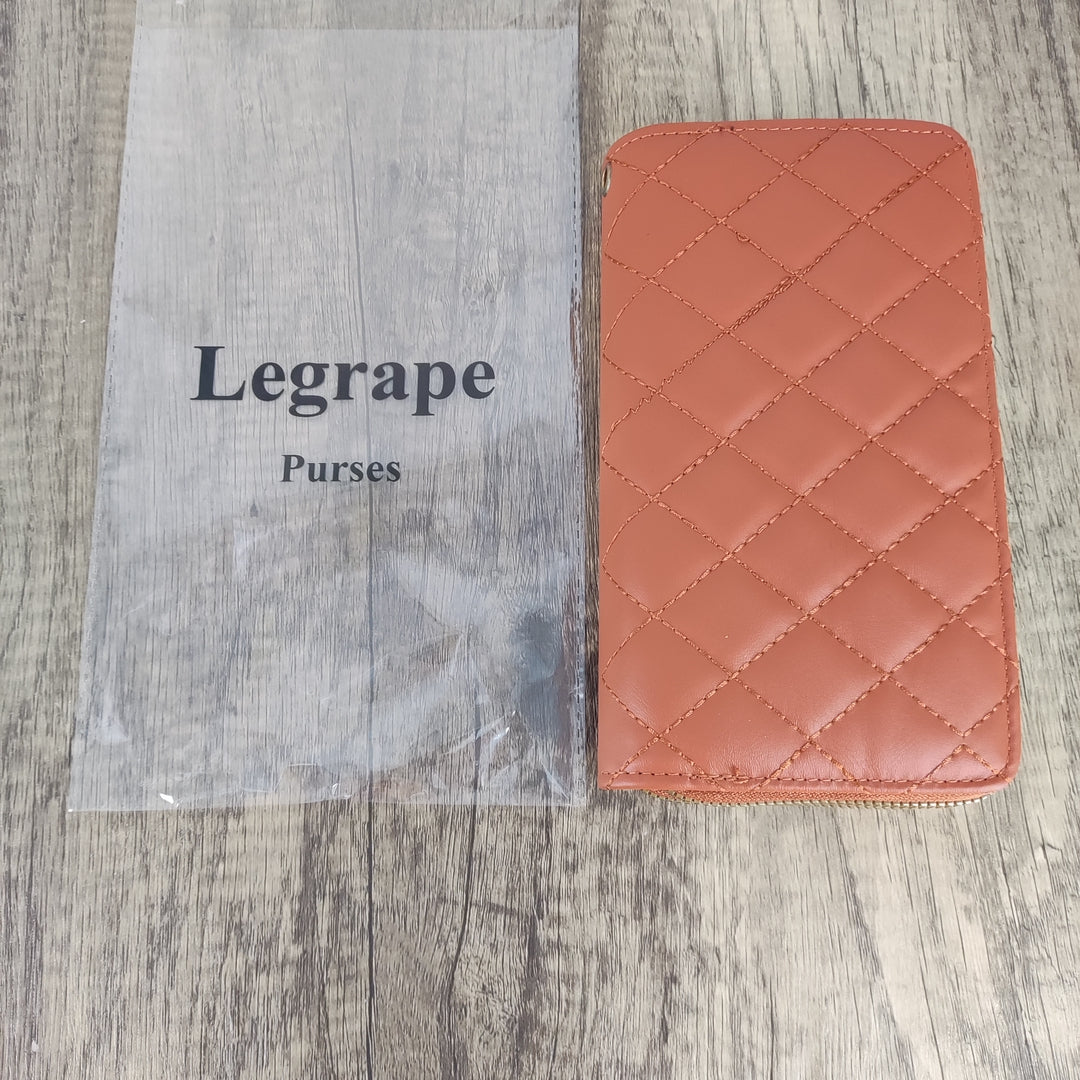 Legrape Women's Wallet, Brown PU Leather, 7.4 x 4.5 x 1.7 inches