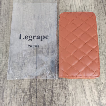 Legrape Women's Wallet, Brown PU Leather, 7.4 x 4.5 x 1.7 inches
