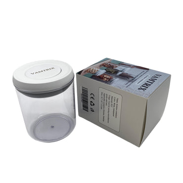 VAMTRIX Kitchen containers White & Transparent PET Round 10X12.3Cm Food Storage Airtight Kitchen Containers