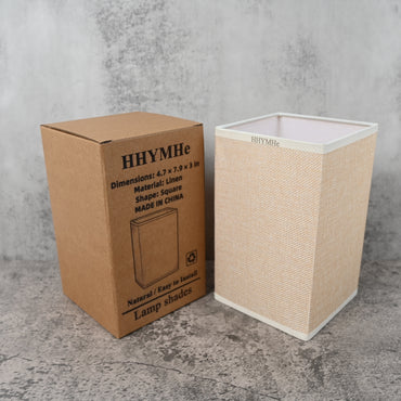 HHYMHe Lamp Shades Square Cylinder Linen Lamp Shade Stylish Simple Natural Texture Elegant for Any Room