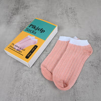 Plkjelp Pink Women's Cotton Ankle Socks Breathable Snug Fit Ankle Socks