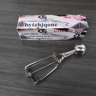 Cbytzhjqone Stainless Steel Ice Cream Scoop Medium Size Durable Scooper for Frozen Treats