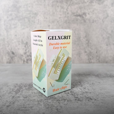 GELXGRIT Hair Clips Beige Square Hair Clip Secure Grip Smooth Edges