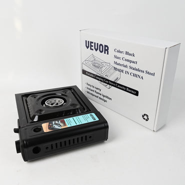 VEVOR Portable Camping Gas Stove Cassette Burner Compact Lightweight Automatic Ignition Stainless Steel for Outdoor Cooking