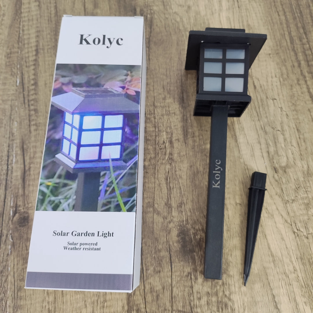 Kolyc Solar Garden Light - Stylish Black Finish with Soothing Blue LED Light