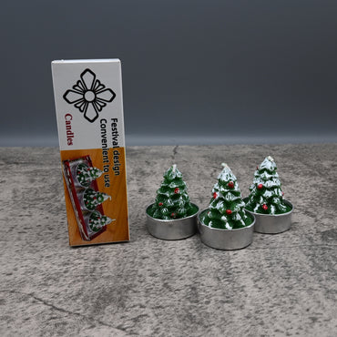 Christmas Tree Candles Green Festive Holiday Design Long Lasting Burn Time