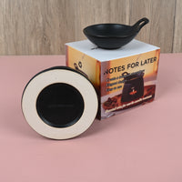 NOTES FOR LATER Black Ceramic Incense Burner Creative Scented Wax Warmer for Home & Meditation, with Matching Dish