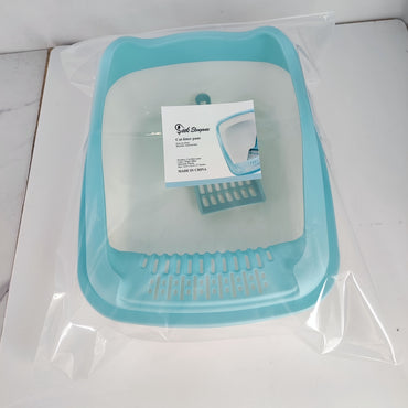 seek elengance Cat Litter Pans for Indoor Cats - Durable Plastic Litter Box with Easy Clean Design