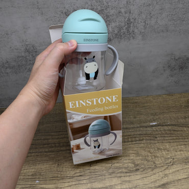 EINSTONE Feeding Bottles Cartoon Baby Bottle Green Adorable Durable Leak Proof Easy Clean for Little Ones