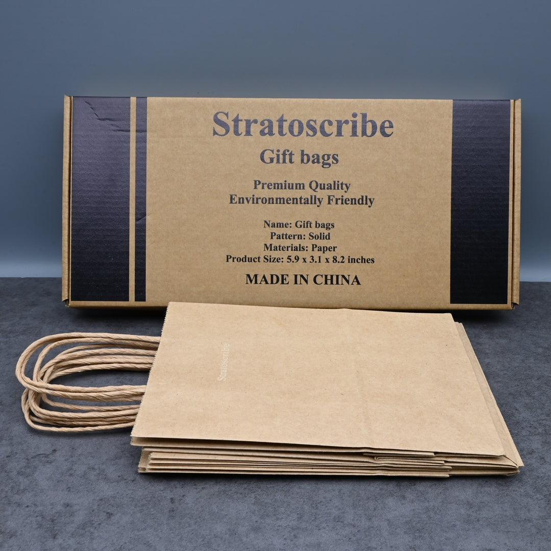 Stratoscribe Gift Bags Premium Quality Paper Present Bags Bulk Pack Elegant Design for Birthday Wedding Party Holiday Christmas Gift Giving All Occasions