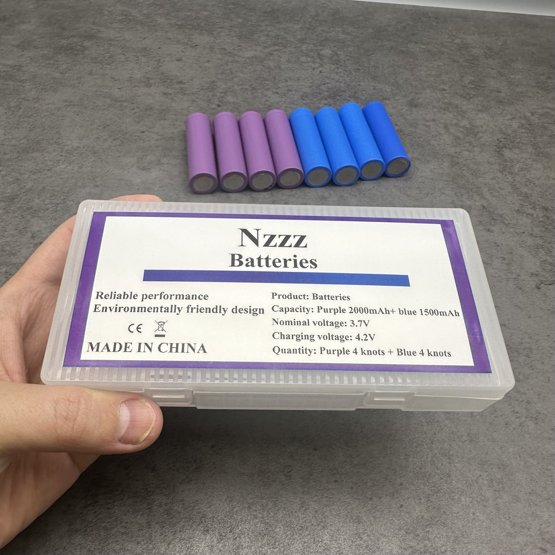 Nzzz Lithium Battery Set - Purple 2000mAh & Blue 1500mAh for Outdoor Adventures