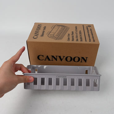 CANVOON Shower Racks Gray Adhesive Bathroom Shelf No Drill Storage for Toiletries