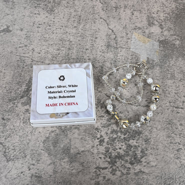 TINTAShift Crystal Bead Phone Charm Bracelet Elegant Metal Keychain Accessory for Phones & Keys