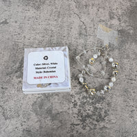 TINTAShift Crystal Bead Phone Charm Bracelet Elegant Metal Keychain Accessory for Phones & Keys