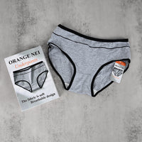 ORANGE NEI Women's Grey Cotton Underwear Soft Breathable Briefs for Everyday Comfort