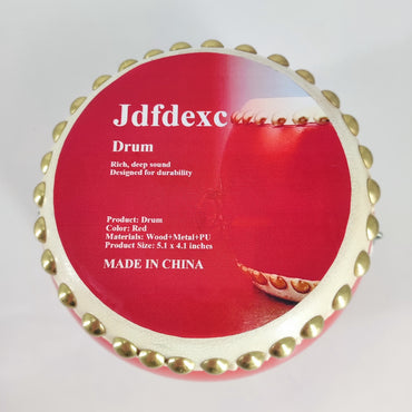 Jdfdexc Compact Red Wooden Drum - Perfect for Small Spaces and Kids