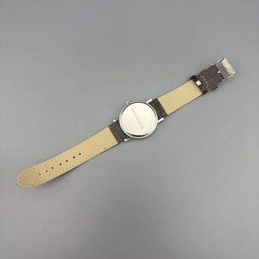 NEONWORKS Classic Men's Analog Wrist Watches - White Dial Brown Leather Band