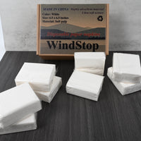 WindStop Disposable Paper Napkins White Bulk Pack Square Shape Easy Dispense