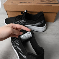 "D" Design Men's Black Breathable Sports Shoes Soft Sole Lightweight Casual Sneakers for Daily Wear