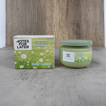 NOTES FOR LATER Bean Green Body Lotion Hydrating & Nourishing Daily Moisturizer for All Skin Types, Soft & Smooth Skin Formula
