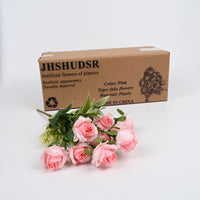 JHSHUDSR Pink Decorative Artificial Flowers of Plastics Realistic Silk-like Artificial Flowers of Plastics for Home and Office Decor