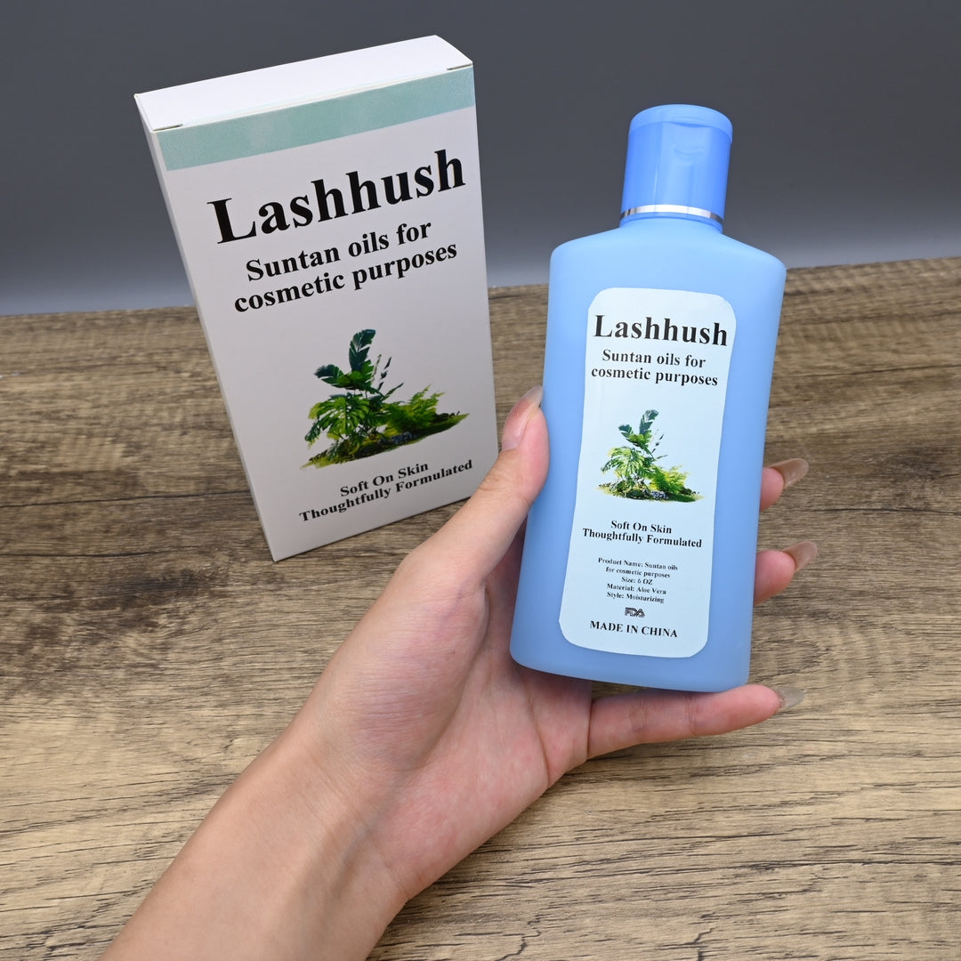 Lashhush Premium Suntan Oils for Cosmetic Purposes - Hydrating Pearl & Aloe Vera Formula